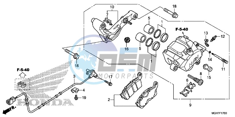 REAR BRAKE CALIPER