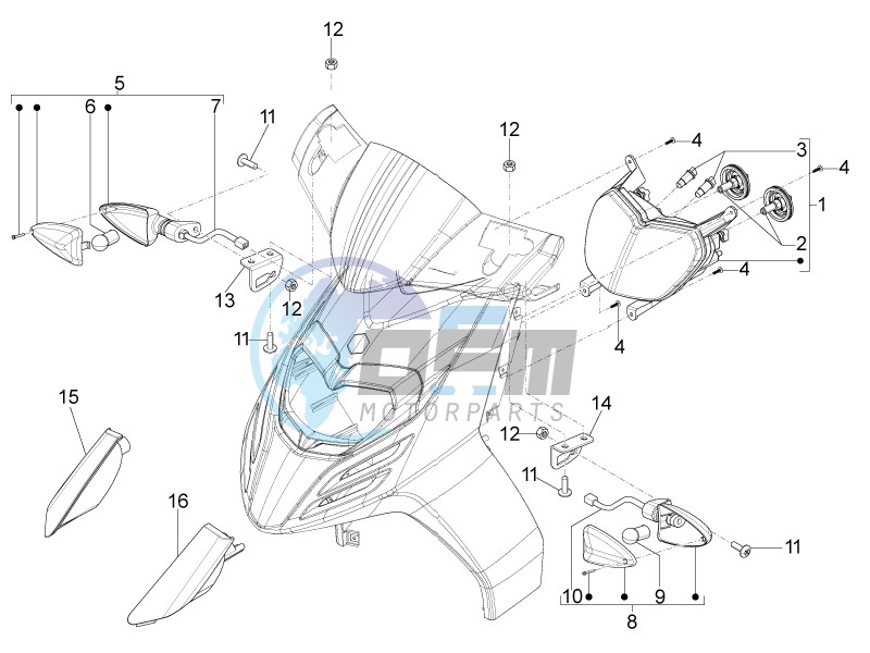 Front headlamps - Turn signal lamps