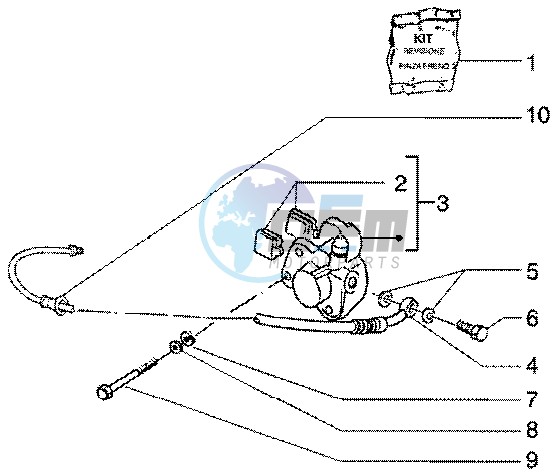 Front brake piping-front brake caliper