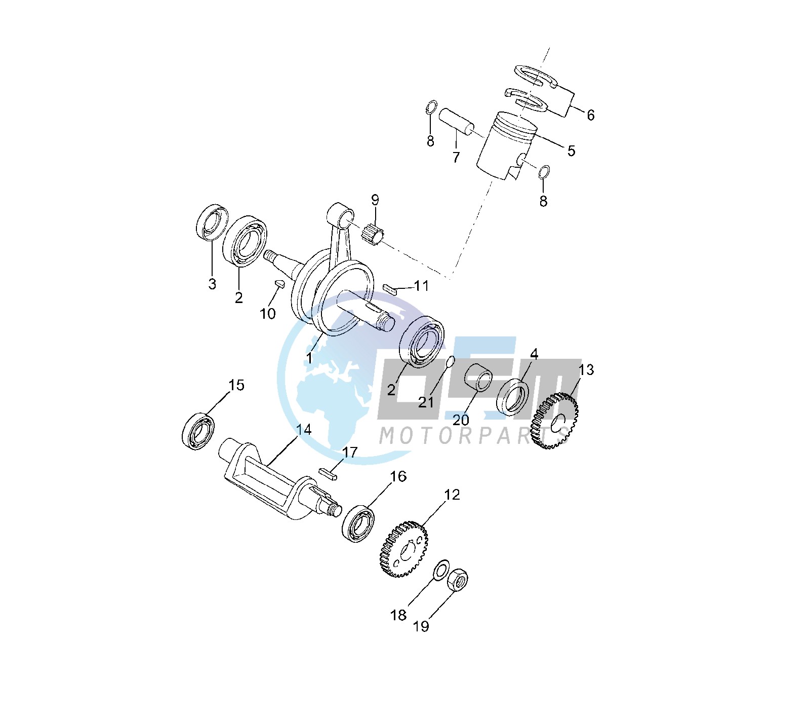 CRANKSHAFT AND PISTON