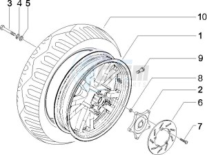 Beverly 400 ie e3 drawing Rear Wheel