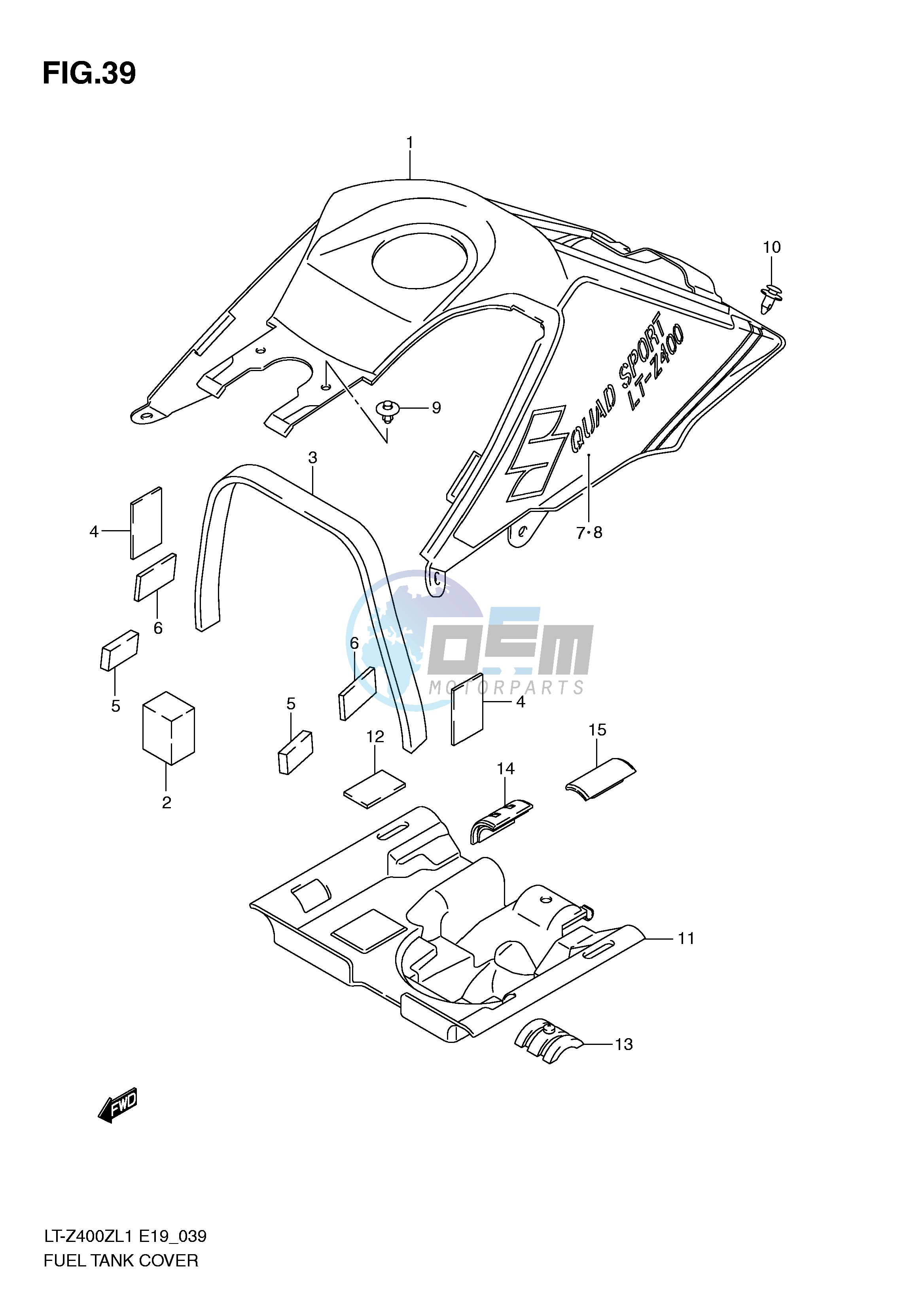 FUEL TANK COVER (LT-Z400ZL1 E19)