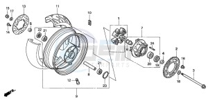 CBR1100XX SUPER BLACKBIRD drawing REAR WHEEL