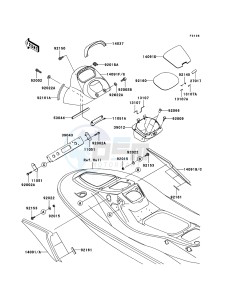 JET SKI STX-12F JT1200D6F FR drawing Hull Middle Fittings