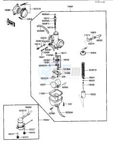 KLT 200 C [KLT200] (C2) | DIFFIRENTIAL AXLE [KLT200] drawing CARBURETOR_FUEL PUMP   -- 84 KLT200-C2- -