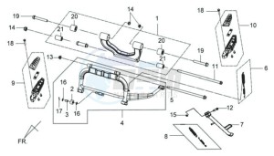 GTS 125 EFI drawing CENTRAL STAND - SUSPENSION - FOOT RESTEN