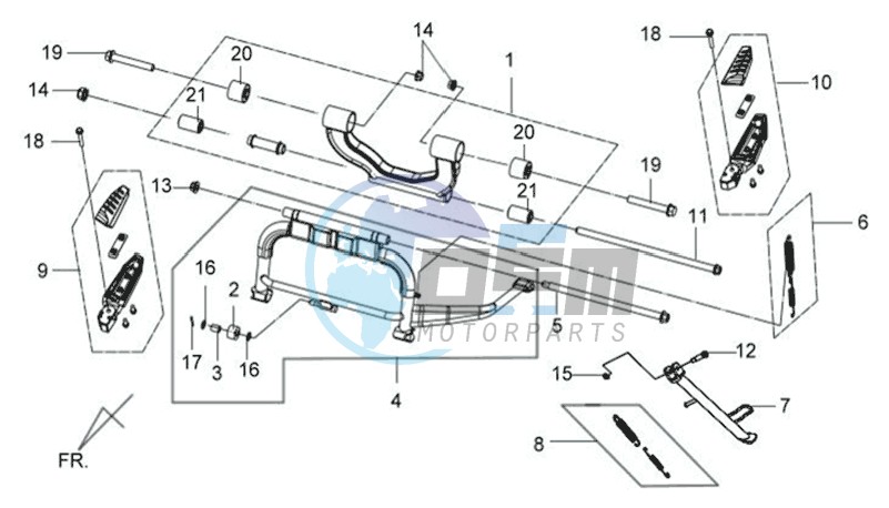 CENTRAL STAND - SUSPENSION - FOOT RESTEN