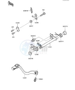 KX 500 B [KX500] (B1) [KX500] drawing GEAR CHANGE MECHANISM