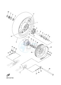 XVS1300A MIDNIGHT STAR (12C7) drawing REAR WHEEL