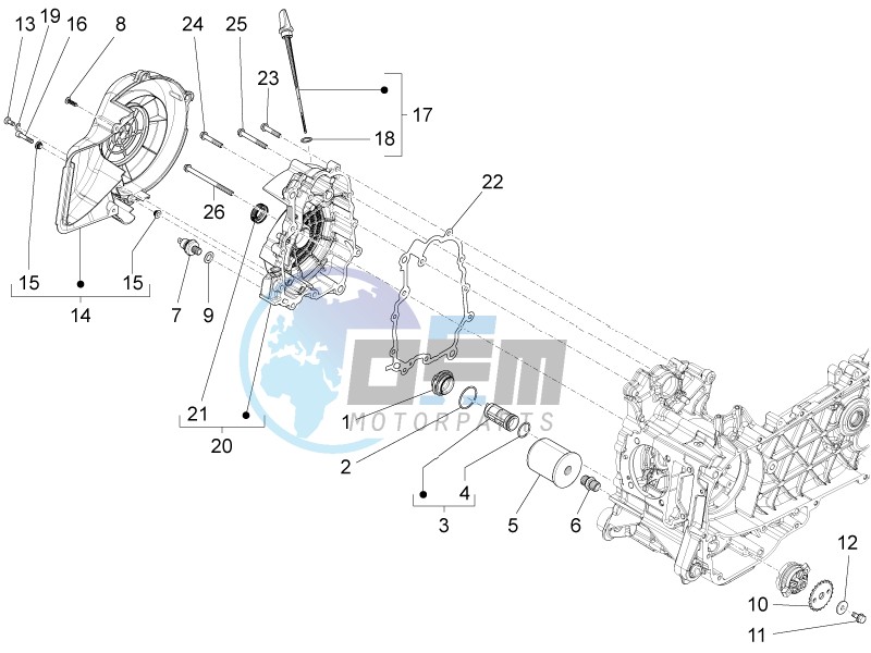 Flywheel magneto cover - Oil filter