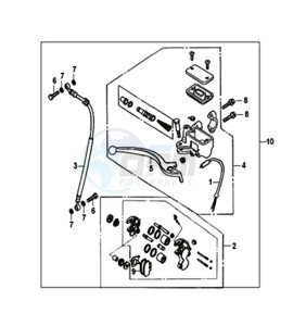 CROX 50 45KMH (L8 L9) EU EURO4 drawing FRONT BRAKE  CALIPER / BRAKE LEVER /BRAKE LINE
