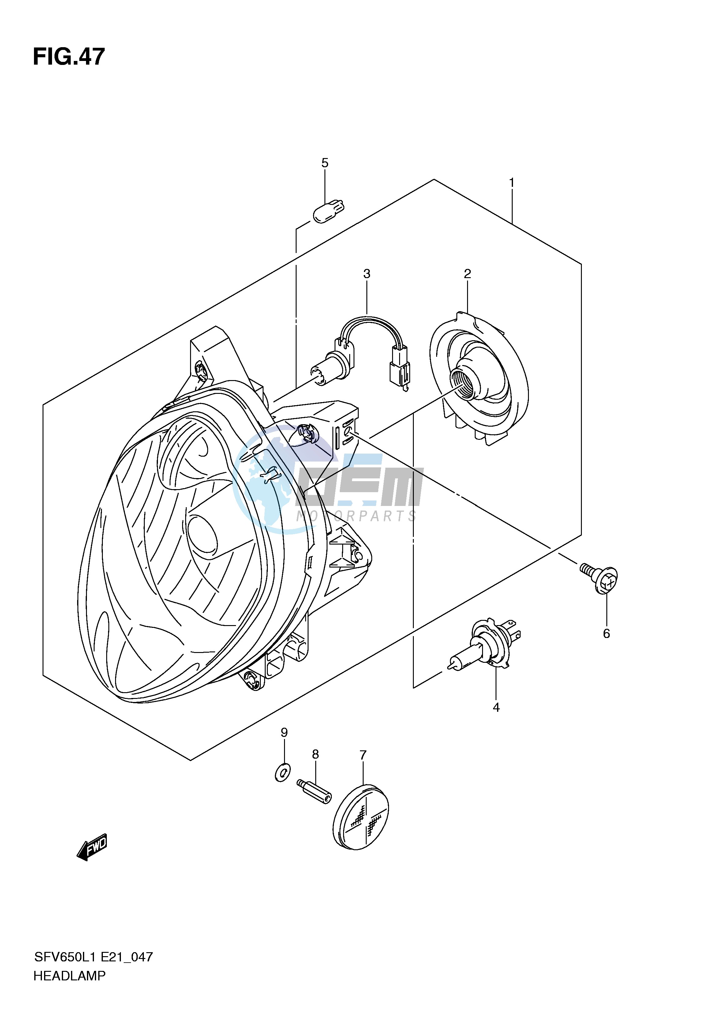 HEADLAMP (SFV650UL1 E24)