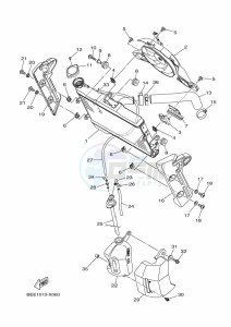 XSR700 MTM690 (BEE1) drawing RADIATOR & HOSE