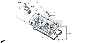 CB900F CB900 HORNET drawing CYLINDER HEAD COVER