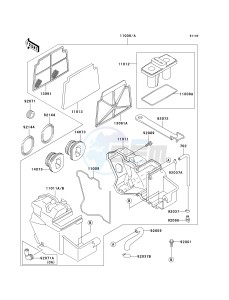 EX 250 F [NINJA 250R] (6F-7F) F6F drawing AIR CLEANER