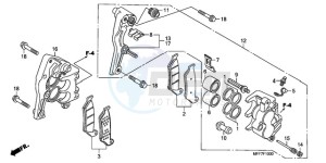 XL700V9 UK - (E / MKH) drawing FRONT BRAKE CALIPER