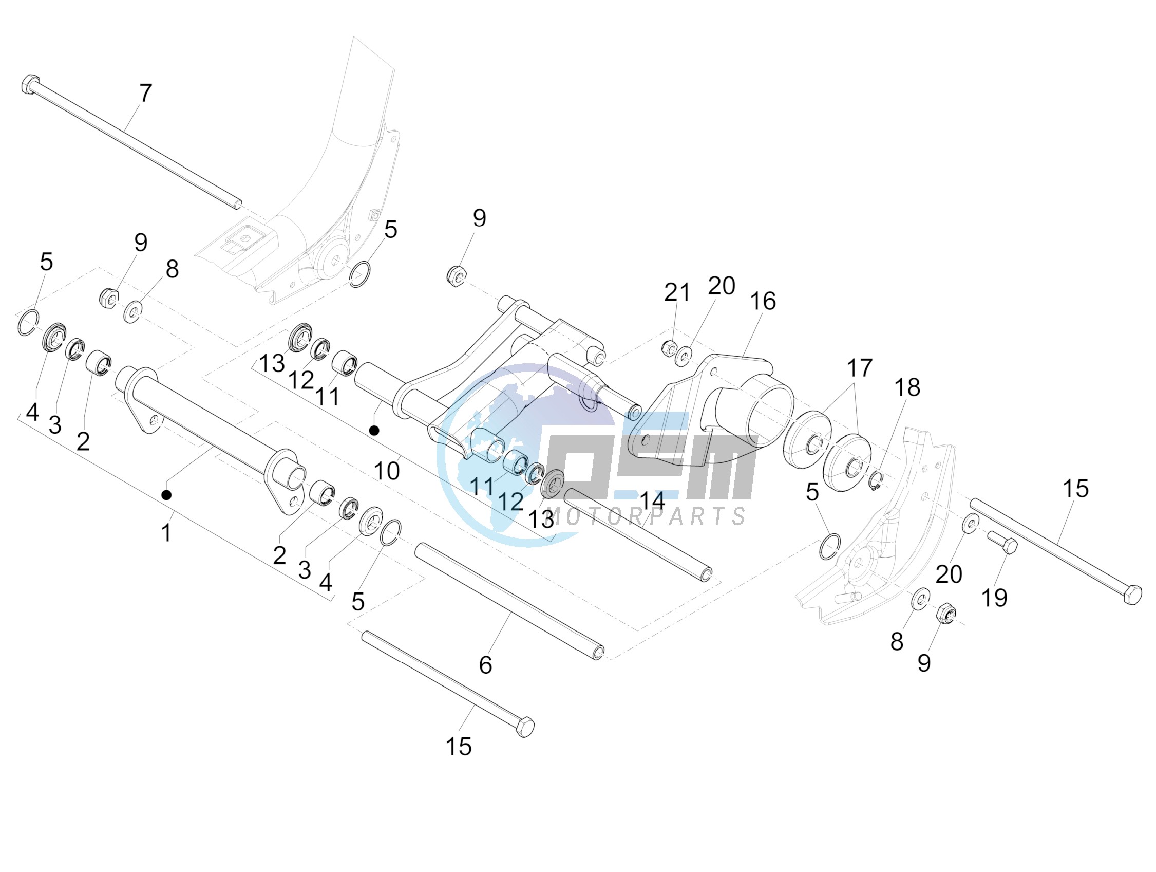 Swinging arm