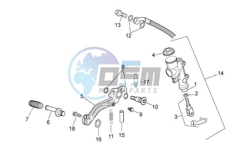 Rear master cylinder