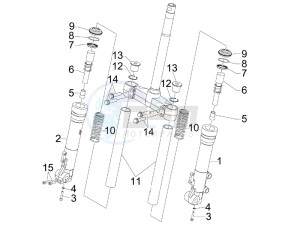 Runner 125 VX 4t e3 (UK) UK drawing Fork components (Kayaba)