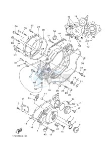 YFZ450 YFZ450B (1PD2 1PD3 1PD1) drawing CRANKCASE COVER 1