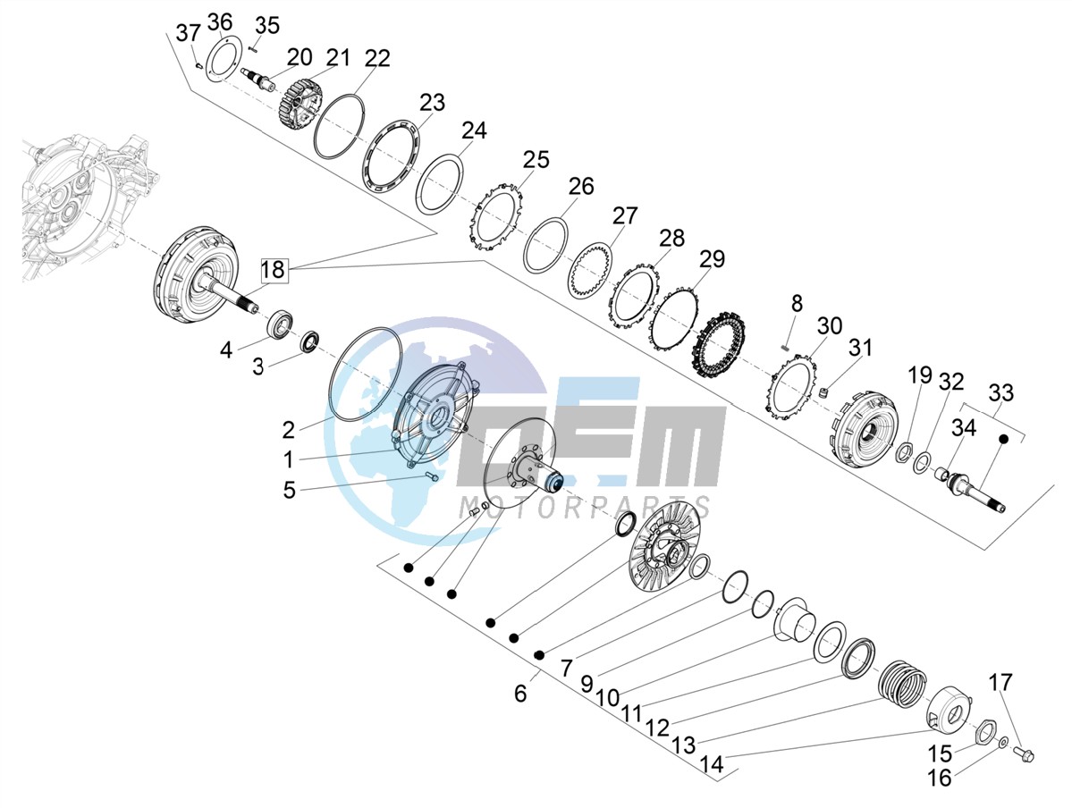 Driven pulley