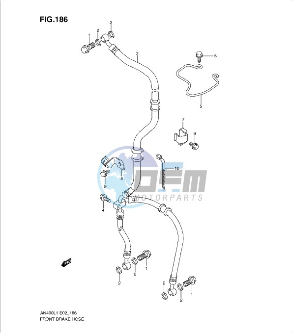 FRONT BRAKE HOSE (AN400L1 E2)