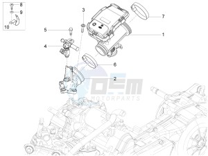 X10 125 4T 4V I.E. E3 (EMEA) drawing Throttle body - Injector - Union pipe