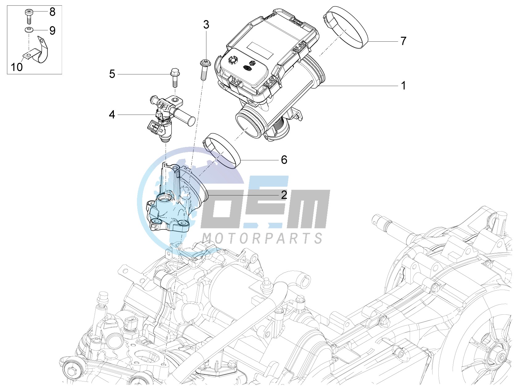 Throttle body - Injector - Union pipe