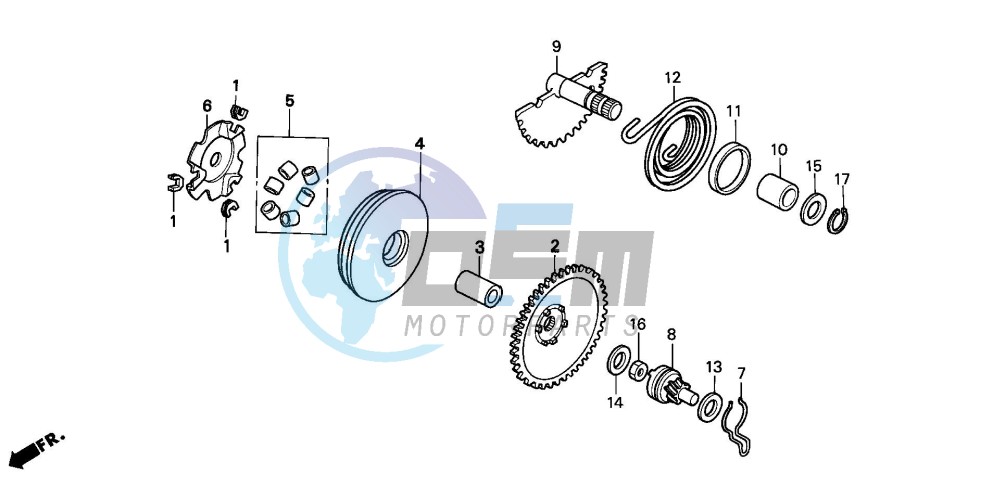 DRIVE FACE/KICK STARTER SPINDLE