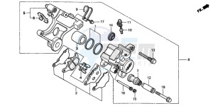 CB600F HORNET drawing REAR BRAKE CALIPER