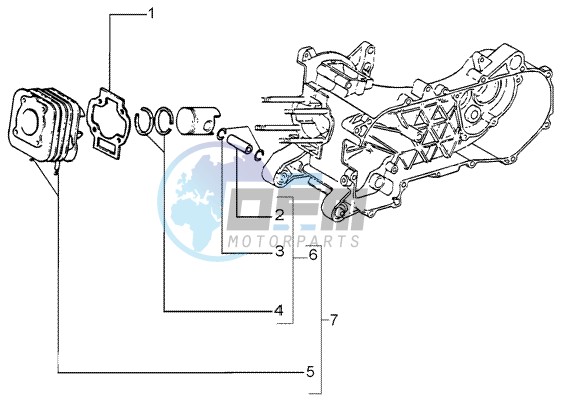 Cylinder - piston - wrist pin unit