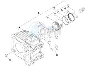 Sprint 50 4T 2V 25 kmh (EMEA) drawing Cylinder-piston-wrist pin unit