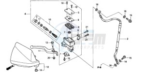 XR250R drawing FR. BRAKE MASTER CYLINDER