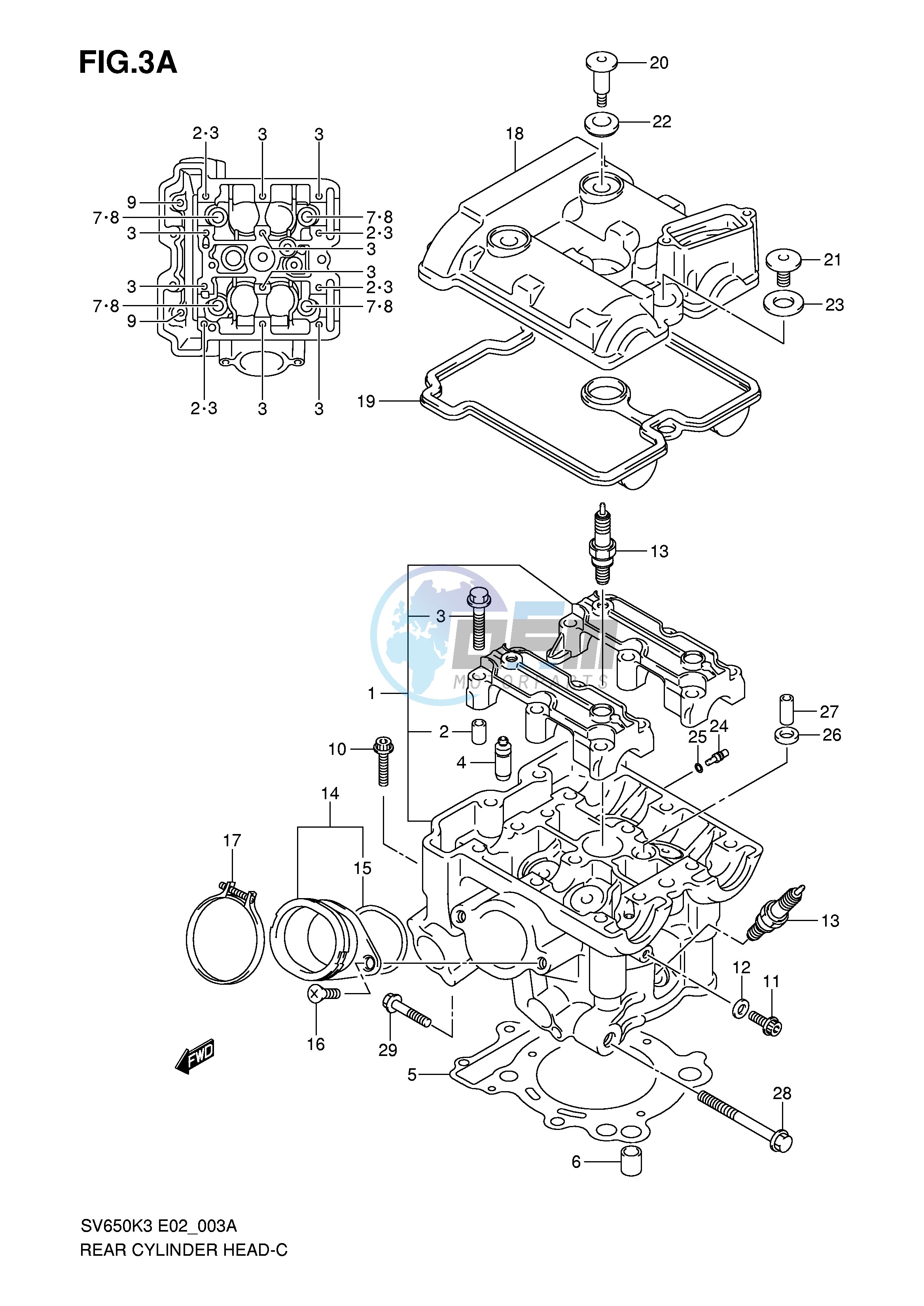 REAR CYLINDER HEAD (MODEL K7)