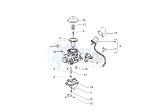 Granturismo 200 L USA drawing Carburetor components