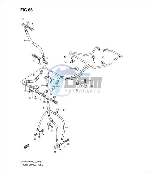 FRONT BRAKE HOSE (GSF650AK9/SAK9/UAK9/SUAK9/AL0/SAL0/UAL0/SUAL0)