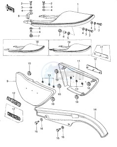 KZ 650 B (B1-B3) drawing SIDE COVERS_CHAIN COVER_SEAT COVER