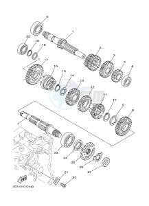 XT250 XT250E SEROW (1YB7) drawing TRANSMISSION