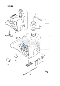 RM80 (E3) drawing FUEL TANK (MODEL G H)