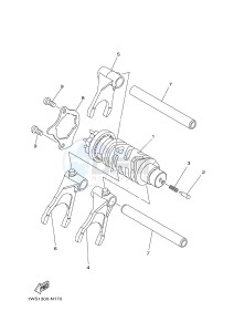 MT07 MT-07 700 (1WSB 1WSC) drawing SHIFT CAM & FORK