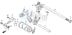 CM125C drawing SHIFT DRUM/SHIFT FORK