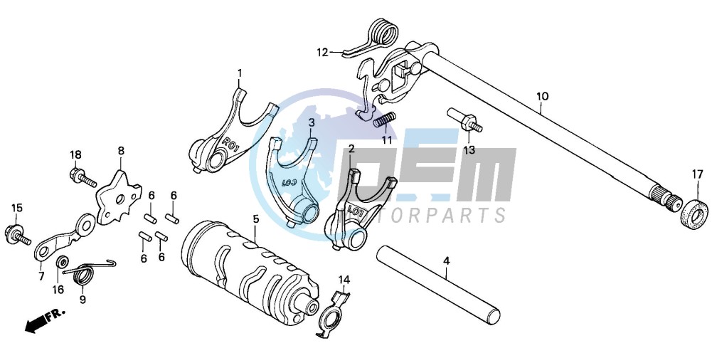 SHIFT DRUM/SHIFT FORK