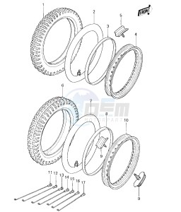 KX 125 A (A4-A5) drawing WHEELS_TIRES -- 78-79 KX125-A4_A5- -