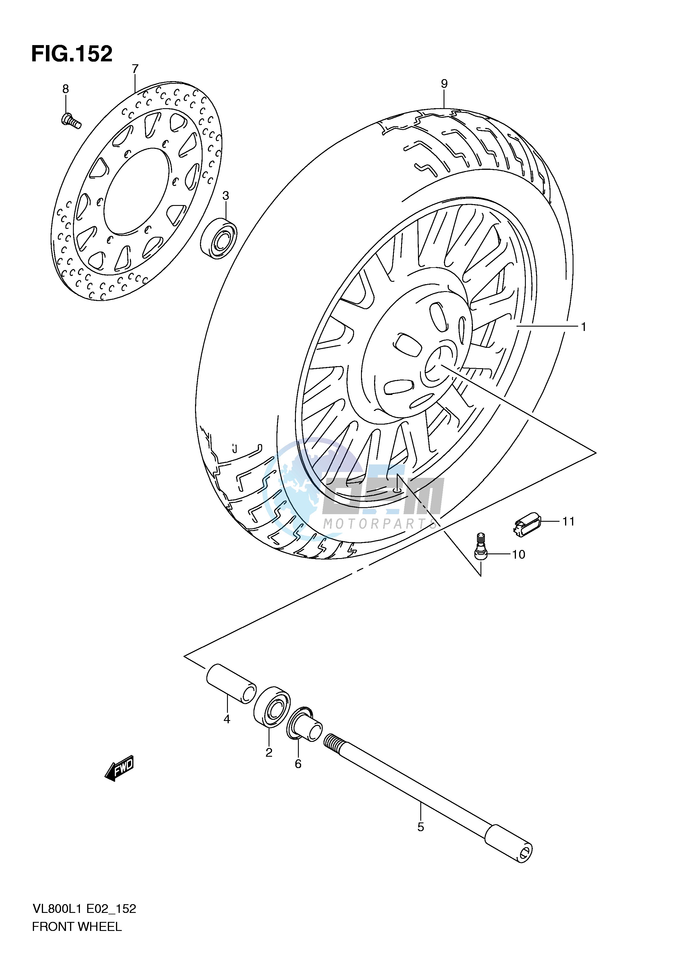 FRONT WHEEL (VL800CL1 E19)