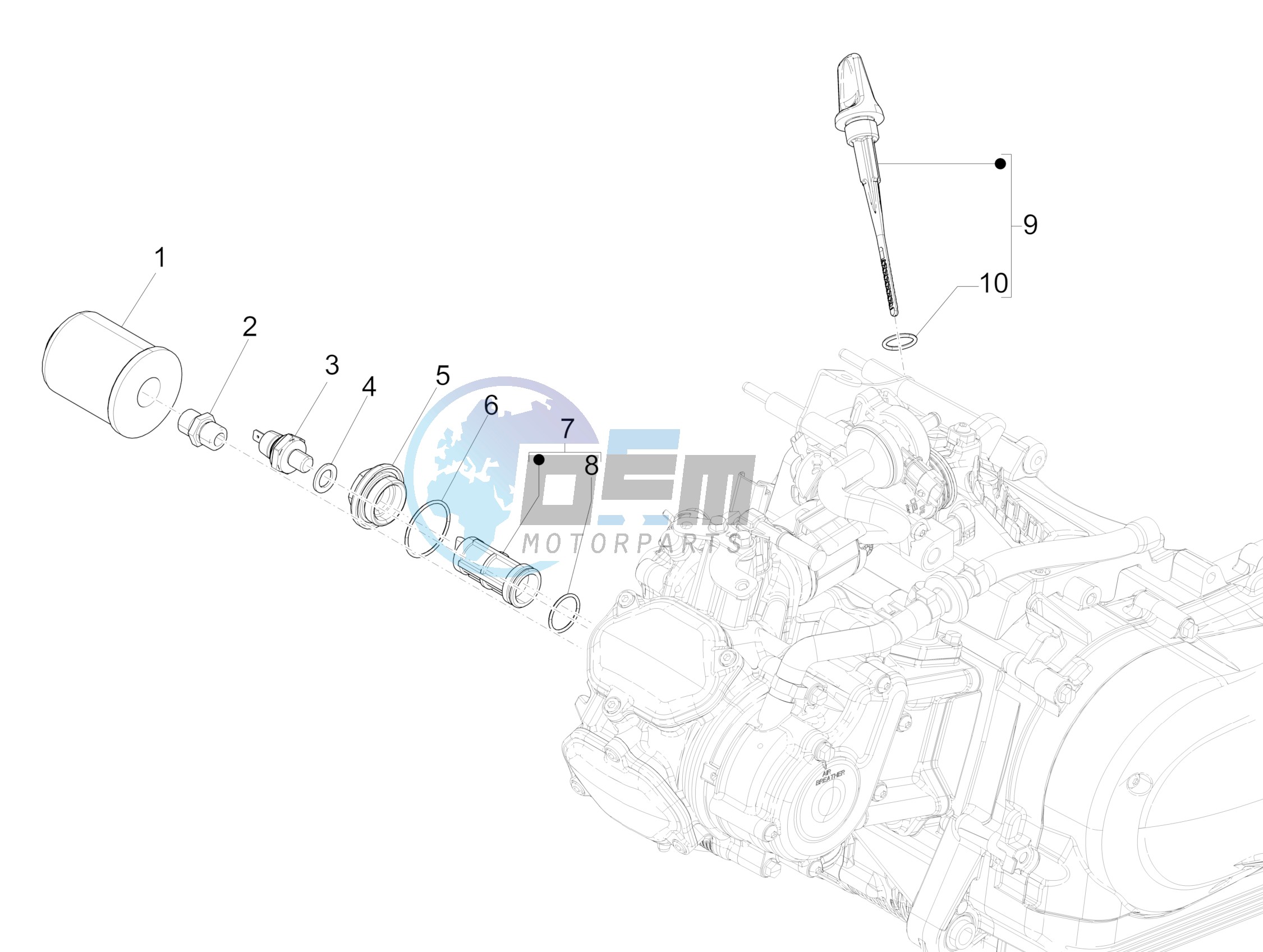 Flywheel magneto cover - Oil filter