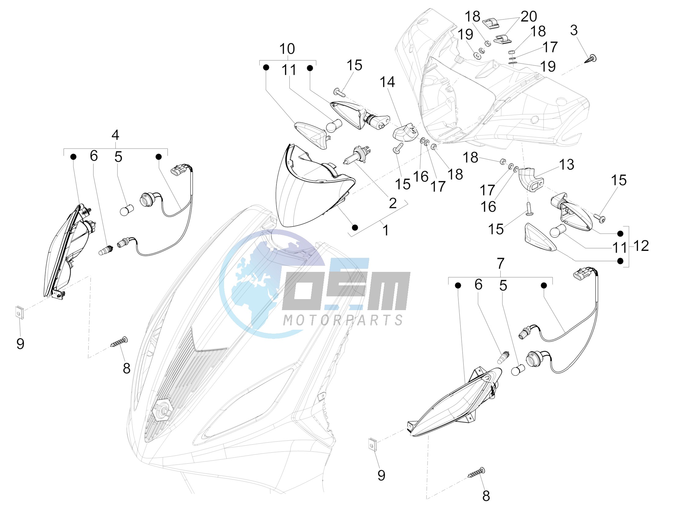 Front headlamps - Turn signal lamps