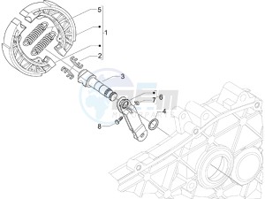 Liberty 50 4T PTT 2007-2012 (D) is drawing Rear brake - Brake jaw