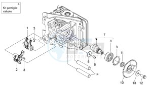 Scarabeo 50 4T 4V drawing Valve control