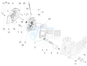 150 Sprint 4T 3V ie (APAC) (AU, CD, EX, JP, RI, TH) drawing Flywheel magneto cover - Oil filter