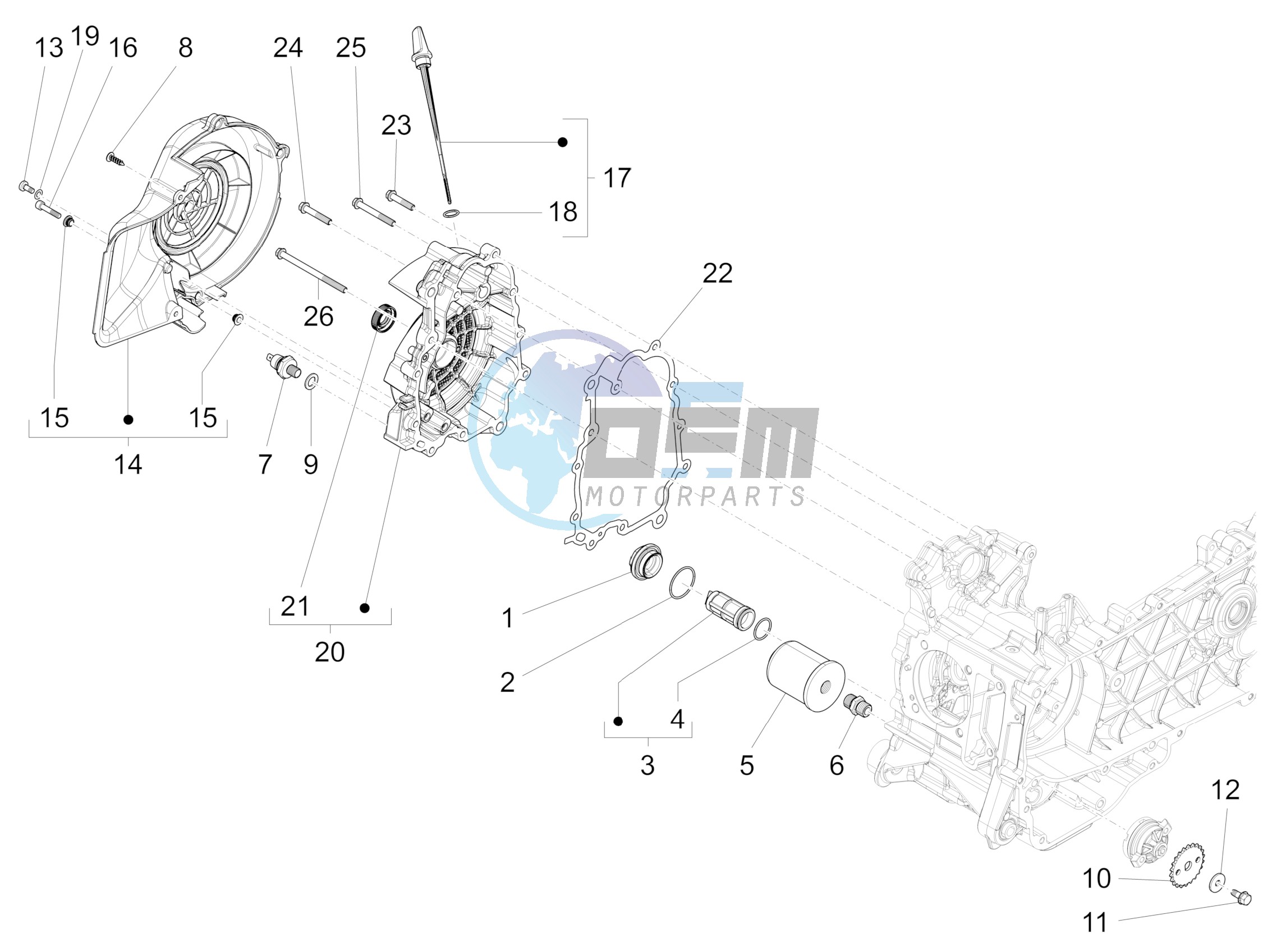 Flywheel magneto cover - Oil filter